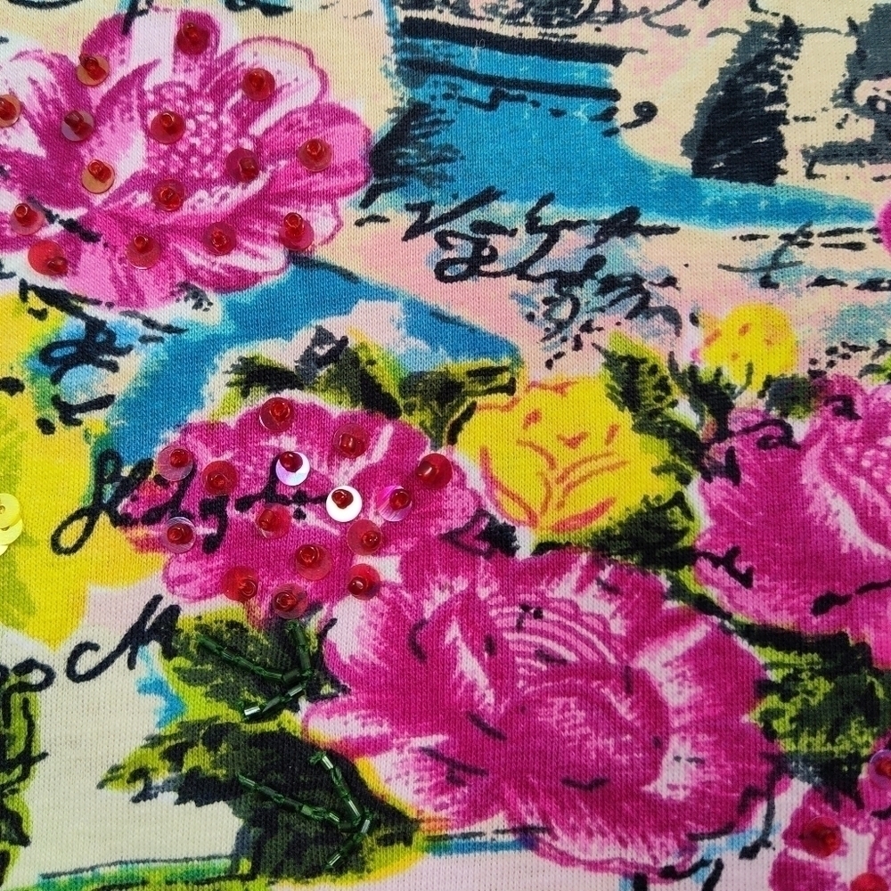 Jane Ashley Multicolor Landscape Print Scoop Neck Blouse Size 2X - Picture 5 of 5